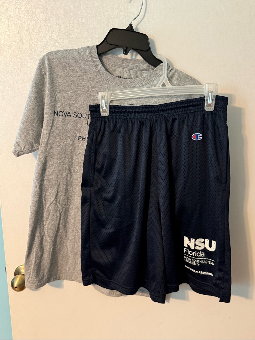 NSU Florida Physician Assistant program shirt and shorts set, Champion brand